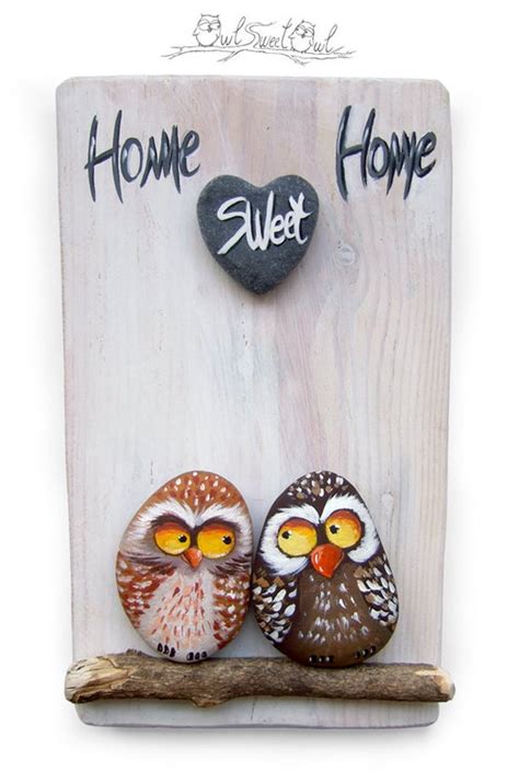 Cartoon Owls Handmade Home Sweet Home Owls Artwork 3 D Painting