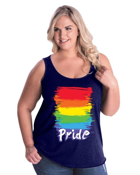 Lgbt Gay Pride Rainbow Flag Women Curvy Plus Size Tank Tops Etsy