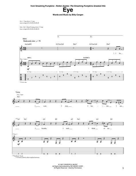 Eye Sheet Music The Smashing Pumpkins Guitar Tab