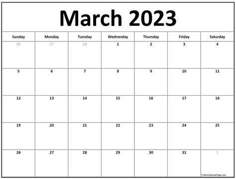 March 2023 Fillable Calendar