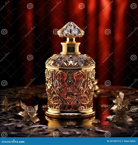 Gilded Temptation Fragrance Bottle Stock Illustration - Illustration of