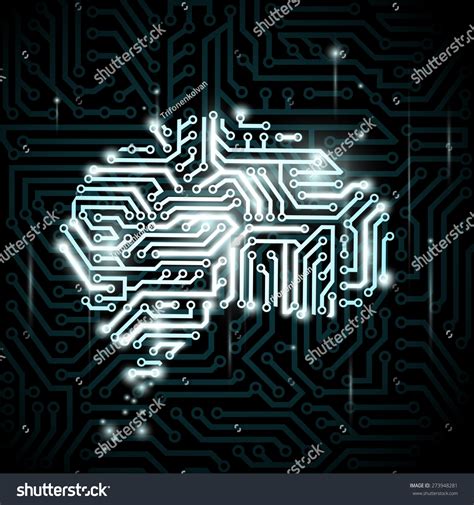 Human Brain Form Circuits Vector Image Stock Vector Royalty Free