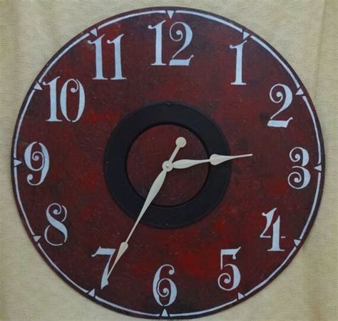 30 Inch Large Classic Wall Clock In Red With Decorative