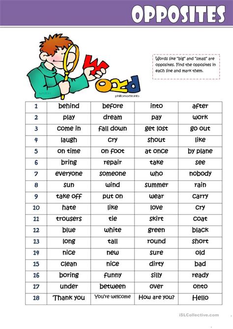 Preschool worksheets help your little one develop early learning skills. Opposites worksheet - Free ESL printable worksheets made ...