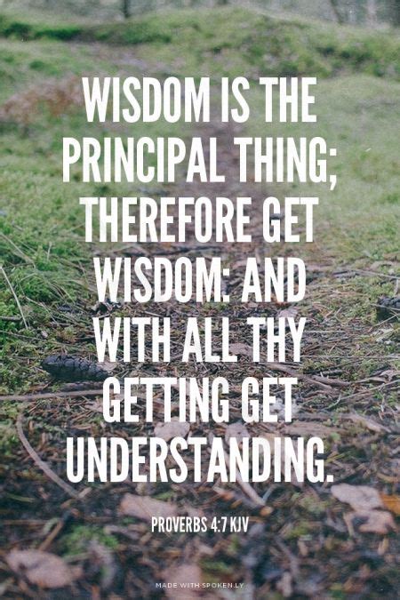 wisdom is the principal thing therefore get wisdom and with all thy getting get understanding
