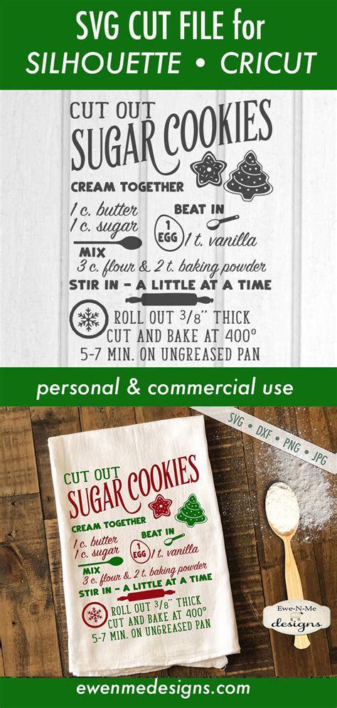 These are made without sugar and you can use any flour of choice to suit your needs. Sugar Cookie Recipe - Kitchen - Christmas - SVG DXF Files ...