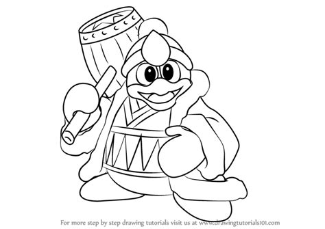 Learn How to Draw King Dedede from Kirby (Kirby) Step by Step : Drawing