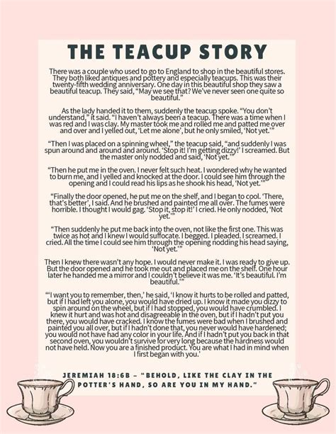THE TEACUP STORY Tea Quotes Scripture Tea Tea Party Games