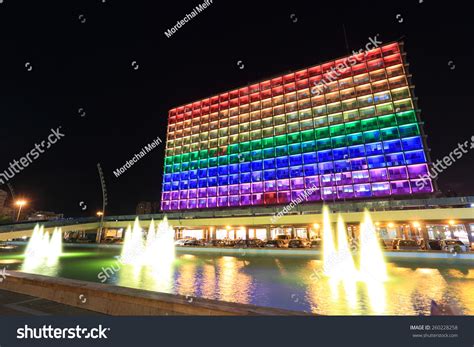 The focus of the company is on tourism, economic development and international communications, which involve collaborations with numerous departments at city hall. Tel Aviv, Israel - June 6, 2014: Rainbow Flag Lighting ...