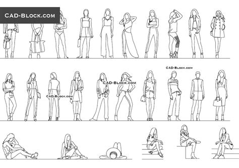Women 2d Autocad Library Autocad Download Dwg File