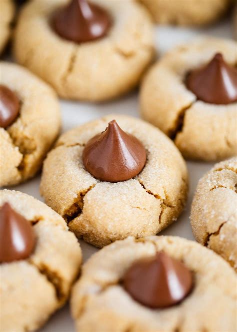 Peanut Butter Blossoms Soft Sugar Coated Peanut Butter Cookies Topped