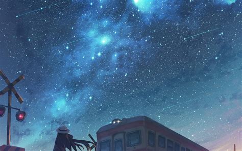 Anime Starry Night Sky Wallpaper Posted By Michelle Johnson Sexiz Pix