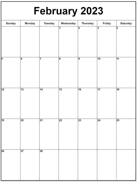 Printable February 2023 Calendar 1 Free Download And Print For You