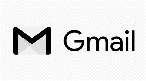 Black Gmail Text Logo With Envelope Icon Citypng
