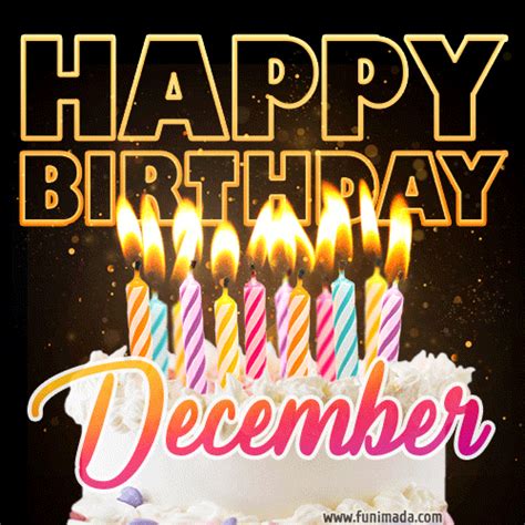 December Animated Happy Birthday Cake  Image For Whatsapp