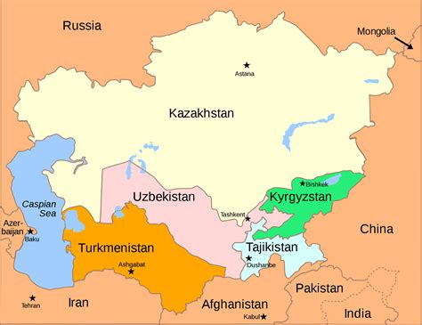Central Asia World Map