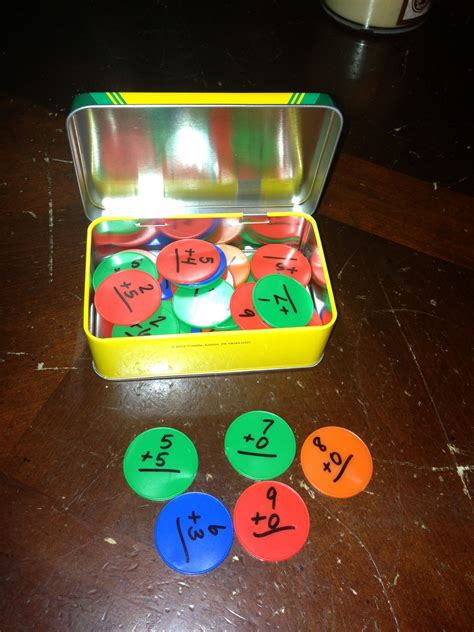 Making Math Facts Fun Just Used Plastic Counting Discs I Got At An