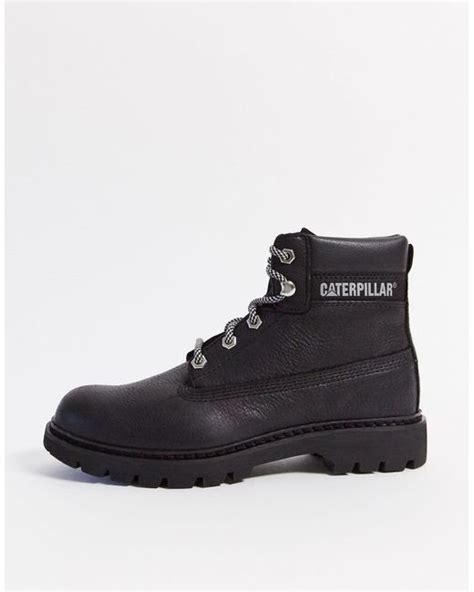 caterpillar cat leather hiker boots in black lyst