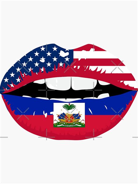 haiti usa flags haitian flag haitians haitian american sexy lips sticker for sale by