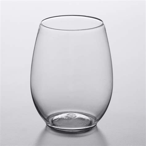 Visions 12 Oz Clear Plastic Stemless Wine Glass 16 Pack