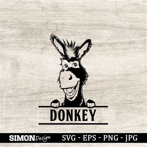 donkey head, donkey svg, farm animal, Silhouette and Cricut Files, Svg