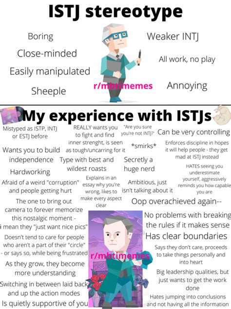 Istj Stereotype Vs My Experience With Istjs Mbtimemes Istj Personality Mbti Personality