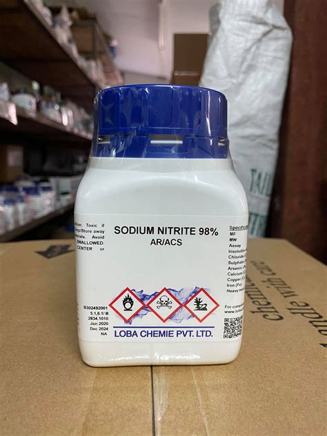 Sodium nitrite 98% AR.grade (500 กรัม/ขวด) ยี่ห้อ Loba, india - แล็ป