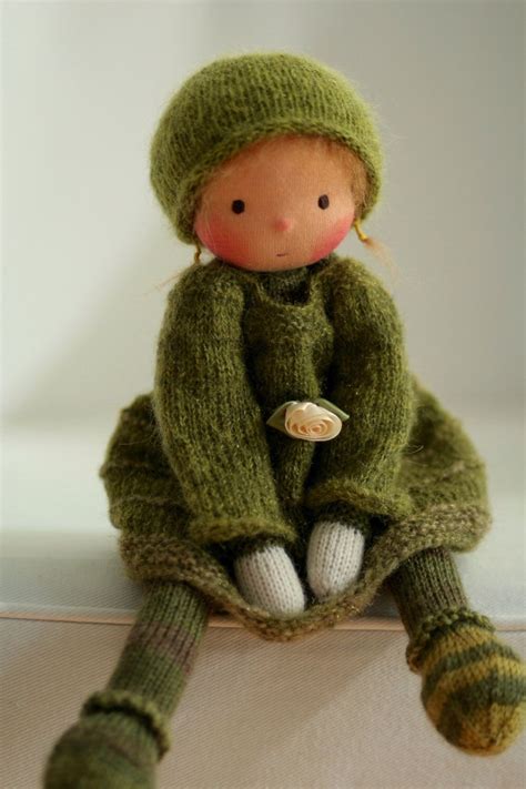 Waldorf Knitted Doll Alva 13 By Peperuda Dolls Etsy Knitted Dolls