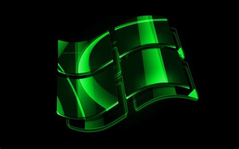 Download Wallpapers Windows Green Logo 4k Os Creative Black