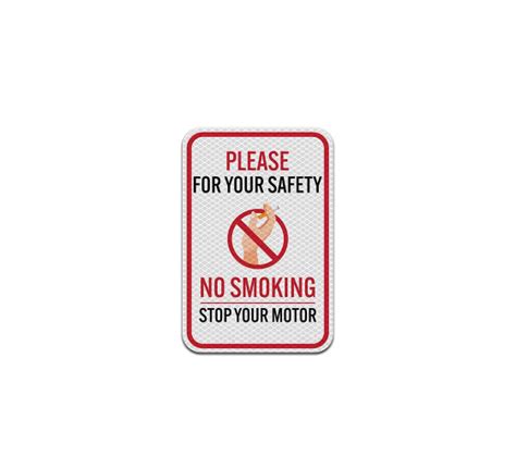 Shop For No Smoking Stop Your Motor Aluminum Sign Diamond Reflective