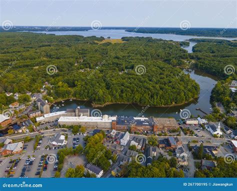 Newmarket Town Aerial View Nh Usa Stock Image Image Of Business