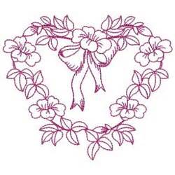 Redwork Floral Heart Embroidery Designs Machine Embroidery Designs At