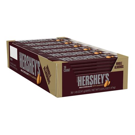 36 Count 145 Oz Hersheys Milk Chocolate With Almonds Full Size Candy