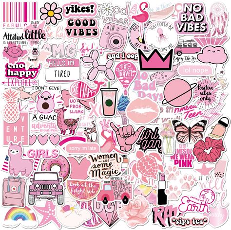 Cute Vsco Stickers 35 Pcs Vsco Stickers Pink Cute Hydro Flask