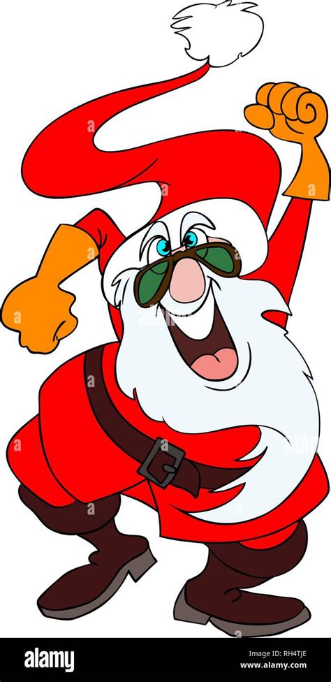 Crazy Santa Claus Bailando Ilustración Vectorial Imagen Vector De Stock