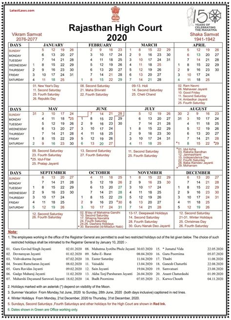 Take Rajasthan Govt Calendar 2021 With Holidays Best Calendar Example
