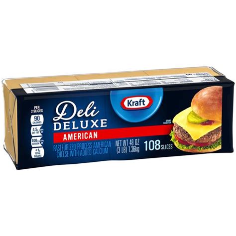 Slice (3/4 oz) (21g grams). Kraft Deli Deluxe American Cheese Slices 108Ct | Hy-Vee ...