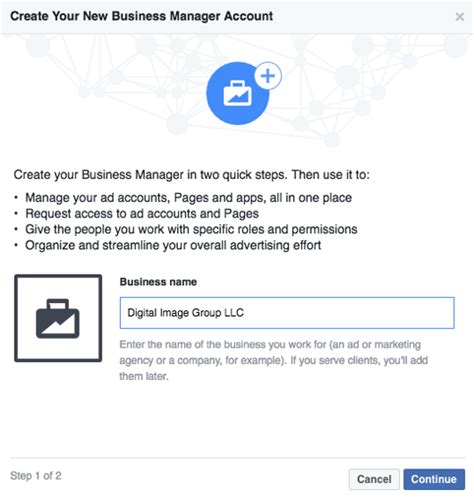Although setting up a business facebook page can seem like a daunting task at first, it's really not all that challenging to get started. How to Use Facebook Business Manager to Share Account ...