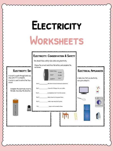 Electricity Worksheets With Images Electricity Science Electricity