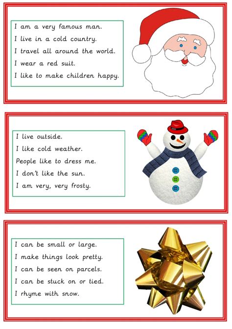 I love decorating for christmas, but every year i struggle with our small space, the additional cost on top of gifts, and good. Picture Riddles Christmas - Christmas Riddle Sheet English ...
