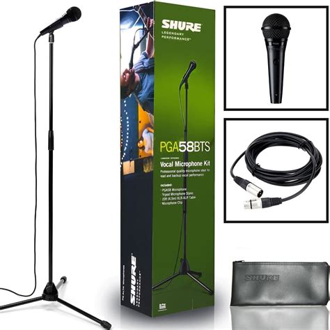 Shure Pga58bts Cardioid Dynamic Vocal Microphone Package Featuring