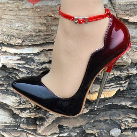 16cm Women S Wave Stilettos Buckle Pointed Toe Super High Heel Nightclub Shoes 9 Super High