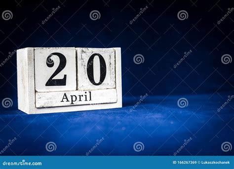 April 20th Twentieth Of April Day 20 Of Month April Rustic Wooden