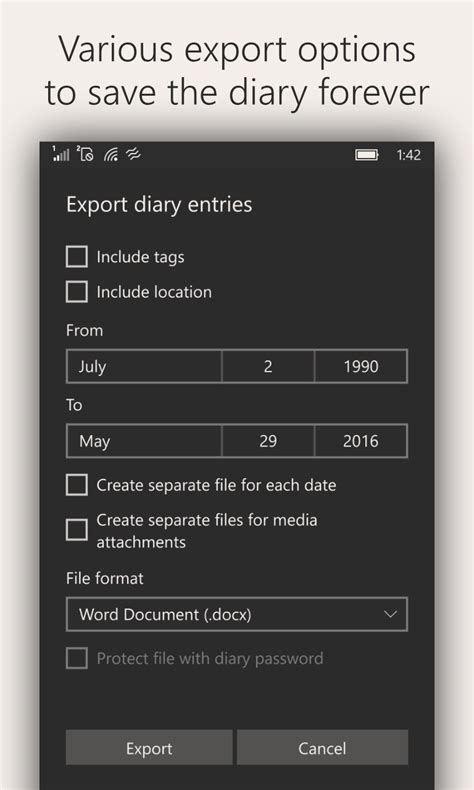 Diarium — Private Diary Daily Journal For Windows 10 Mobile