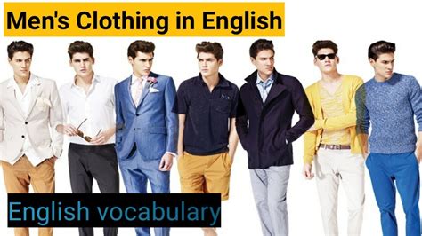 Clothing Vocabulary Name Of Men Clothes Youtube