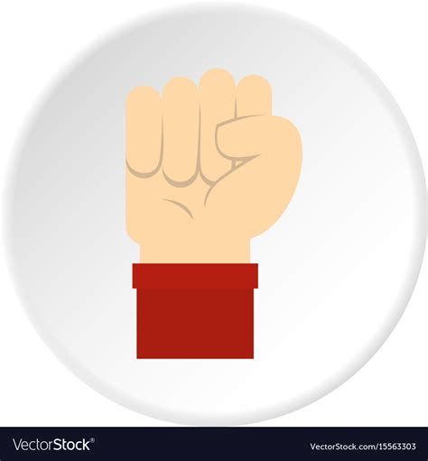 Raised Up Clenched Male Fist Icon Circle Vector Image