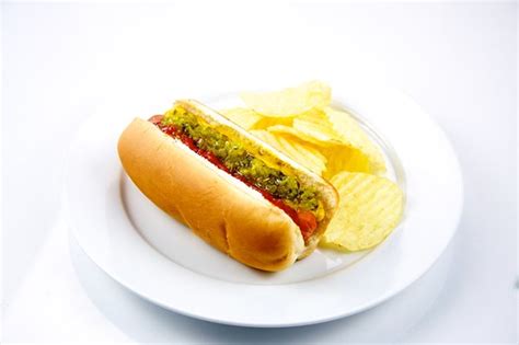 Hot Dog With Potato Chips Hot Dog With Potato Chips Flickr