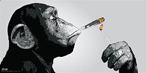 Steez Monkey Smoking A Joint Decorative Music Urban Graffiti Art Print