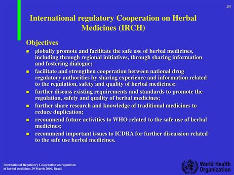 ppt international regulatory cooperation on proper use of traditional medicine powerpoint