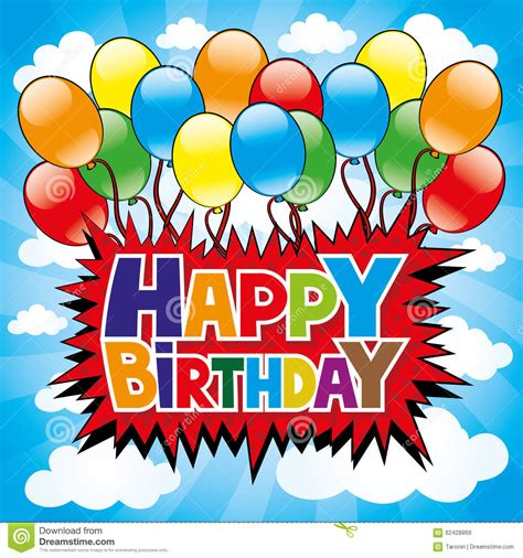 Balloons And Wishes Of Happy Birthday Stock Vector
